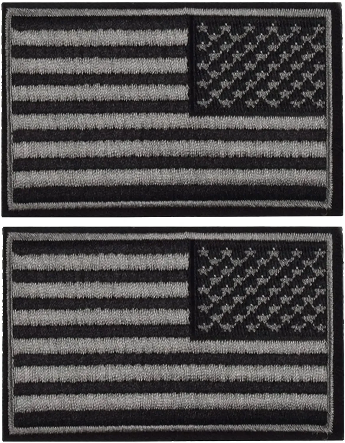 100 Tactical USA Flags Patch - Black & Gray American Flag