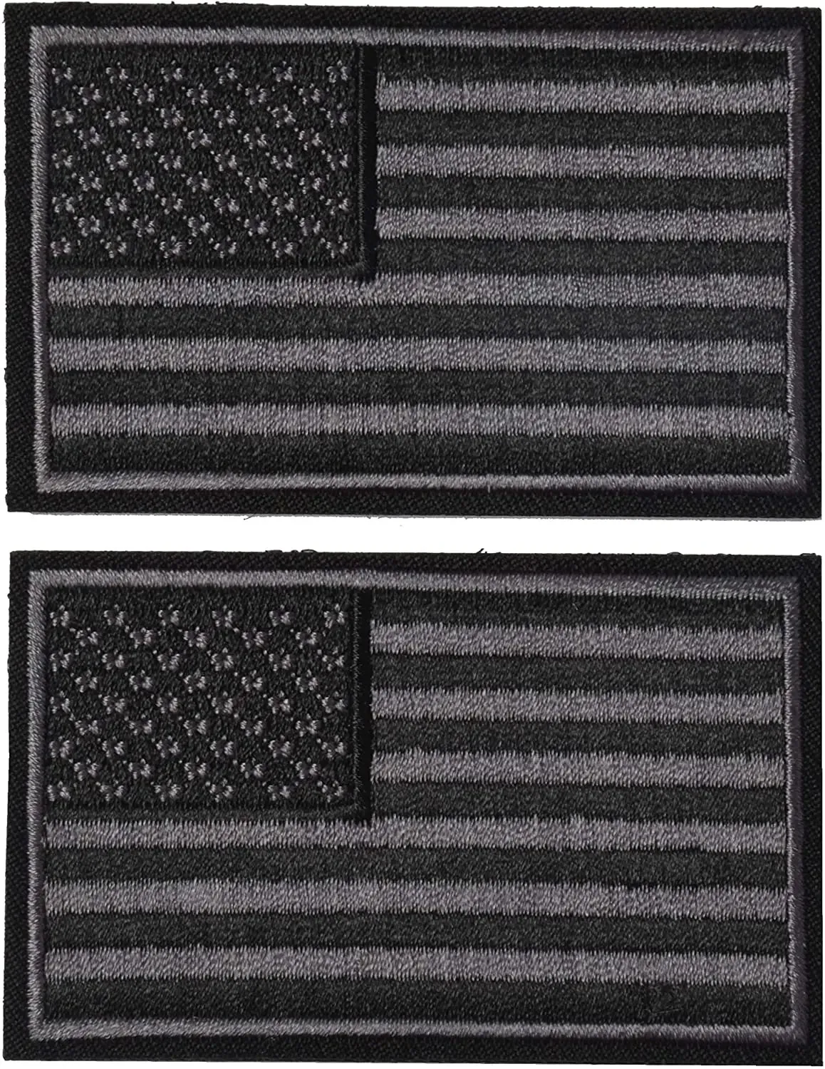 100 Tactical USA Flags Patch - Black & Gray American Flag