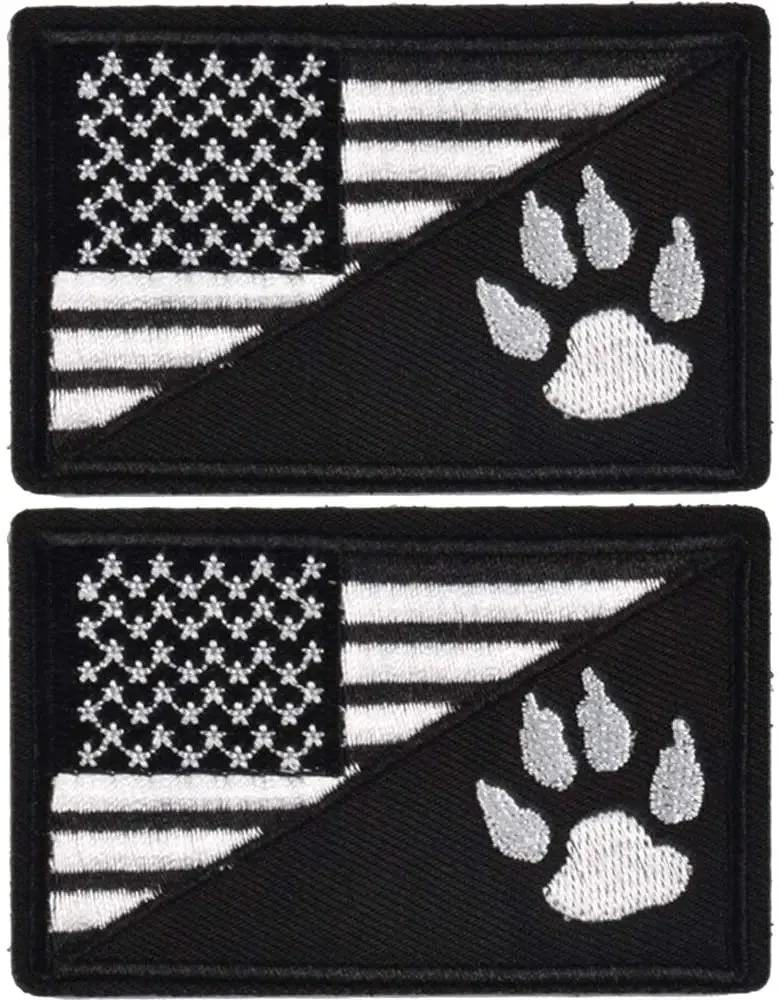 100 Tactical USA Flags Patch - Black & Gray American Flag