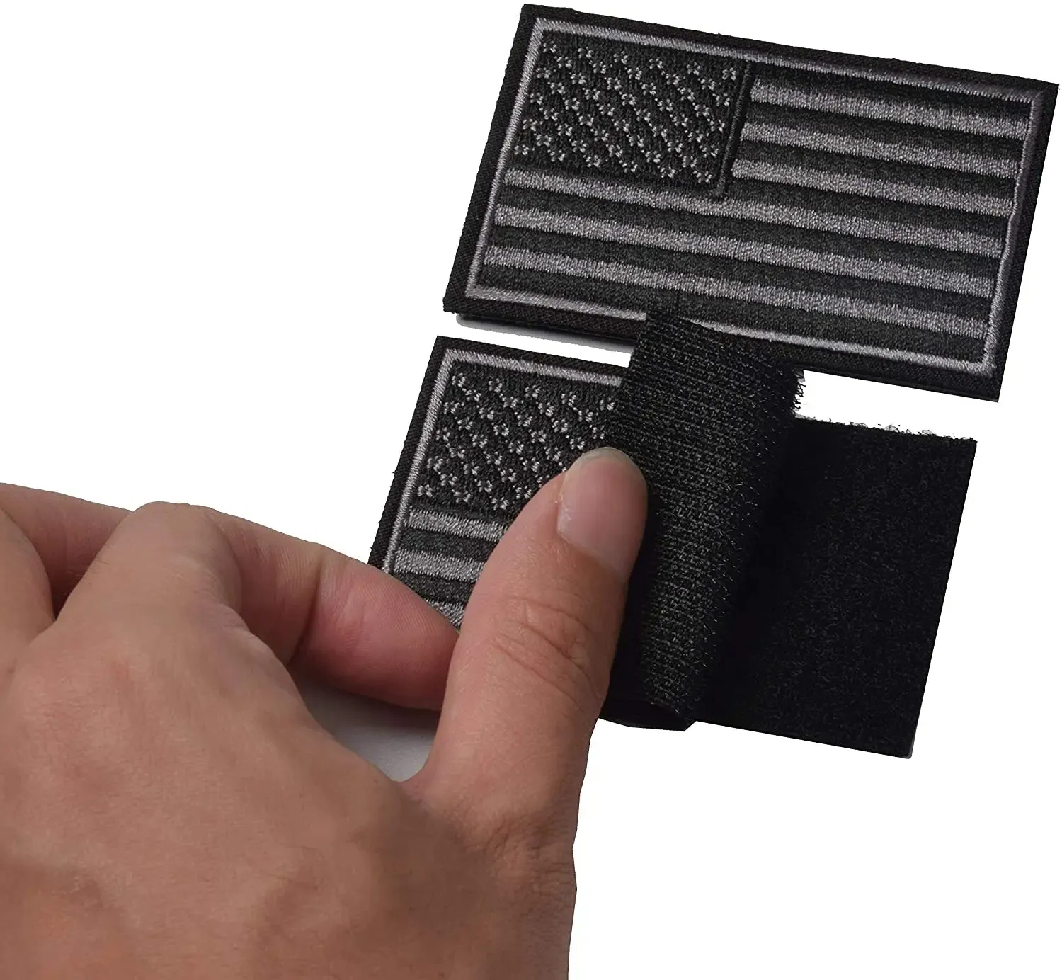 100 Tactical USA Flags Patch - Black & Gray American Flag