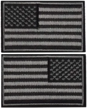 100 Tactical USA Flags Patch - Black & Gray American Flag