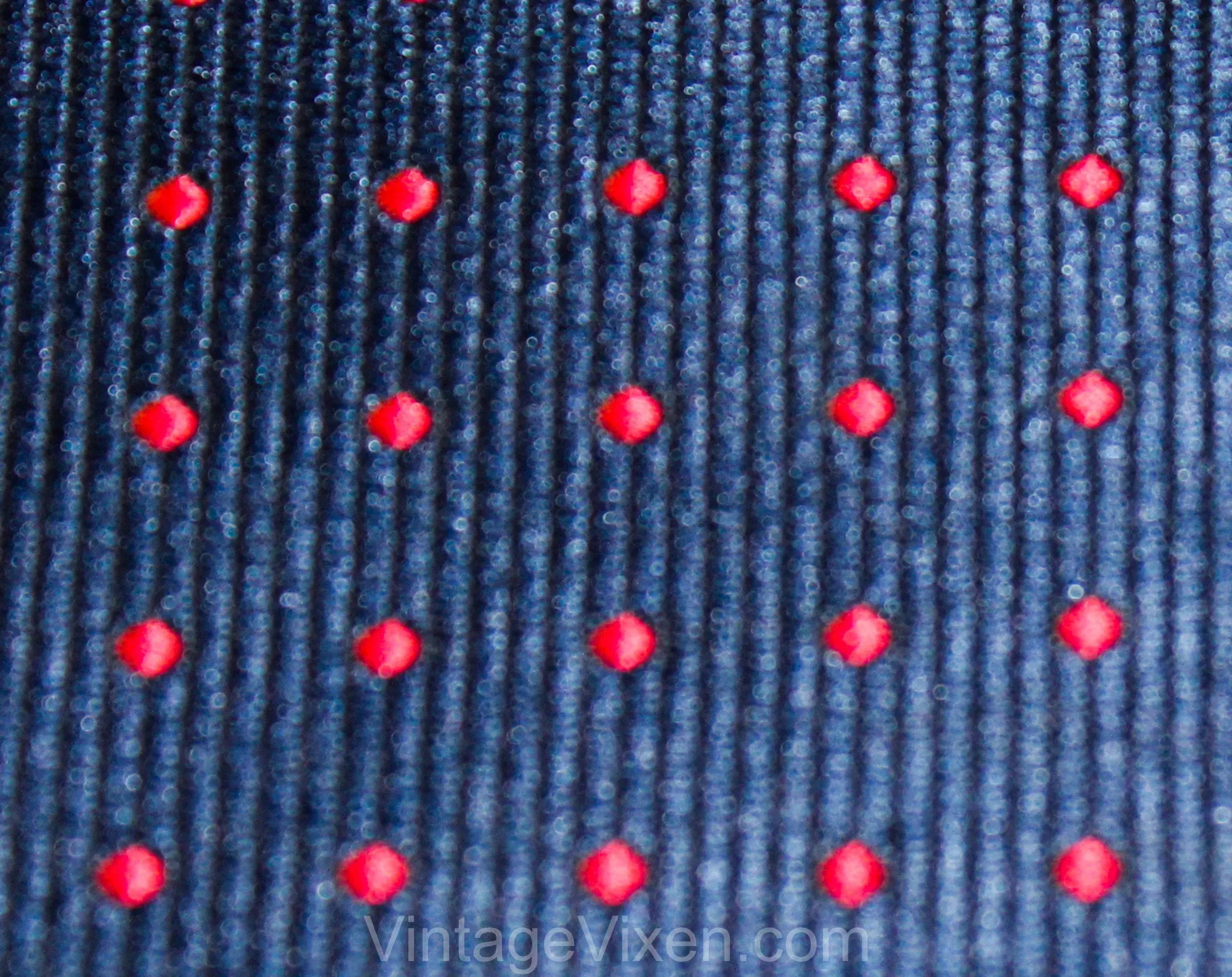1970s Navy & Red Tie by Oleg Cassini - Dark Blue Men's Necktie - Diagonal Polka Dot Polyester Brocade - 70s Designer Men's Business Wear