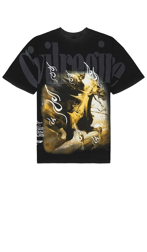Civil Regime Running Wild American Classic Oversized Tee in Black