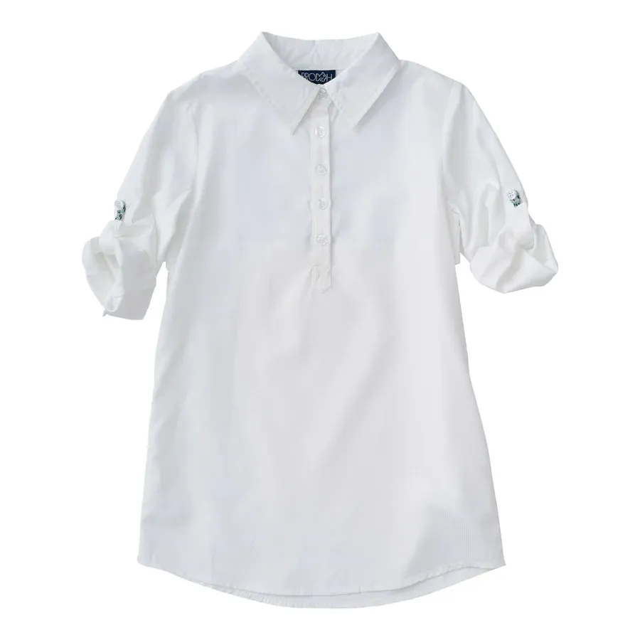 FOUNDERS KIDS FISHING SHIRT DRESS IN WHITE