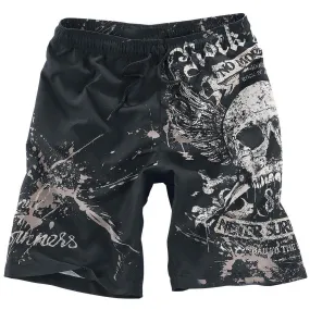 Male Skull Print Sandblasting Short Pants Fashion Men's Casual Wear Beach pantsFor Men