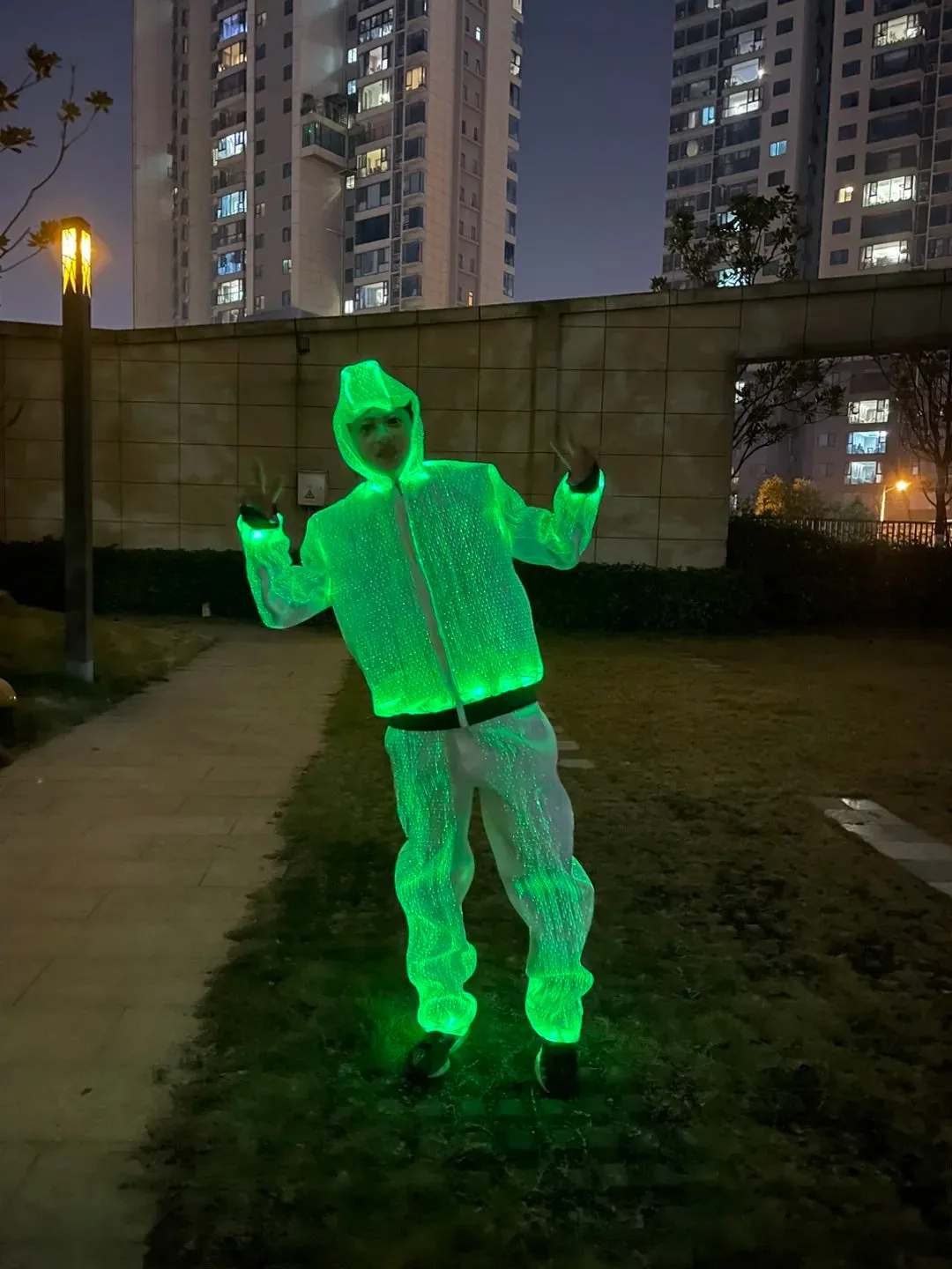 Optic Fiber Costume Suits Luminous Clothing LED Tron Costume For Stage Performance Celebration Dancing Entertainmnet Events