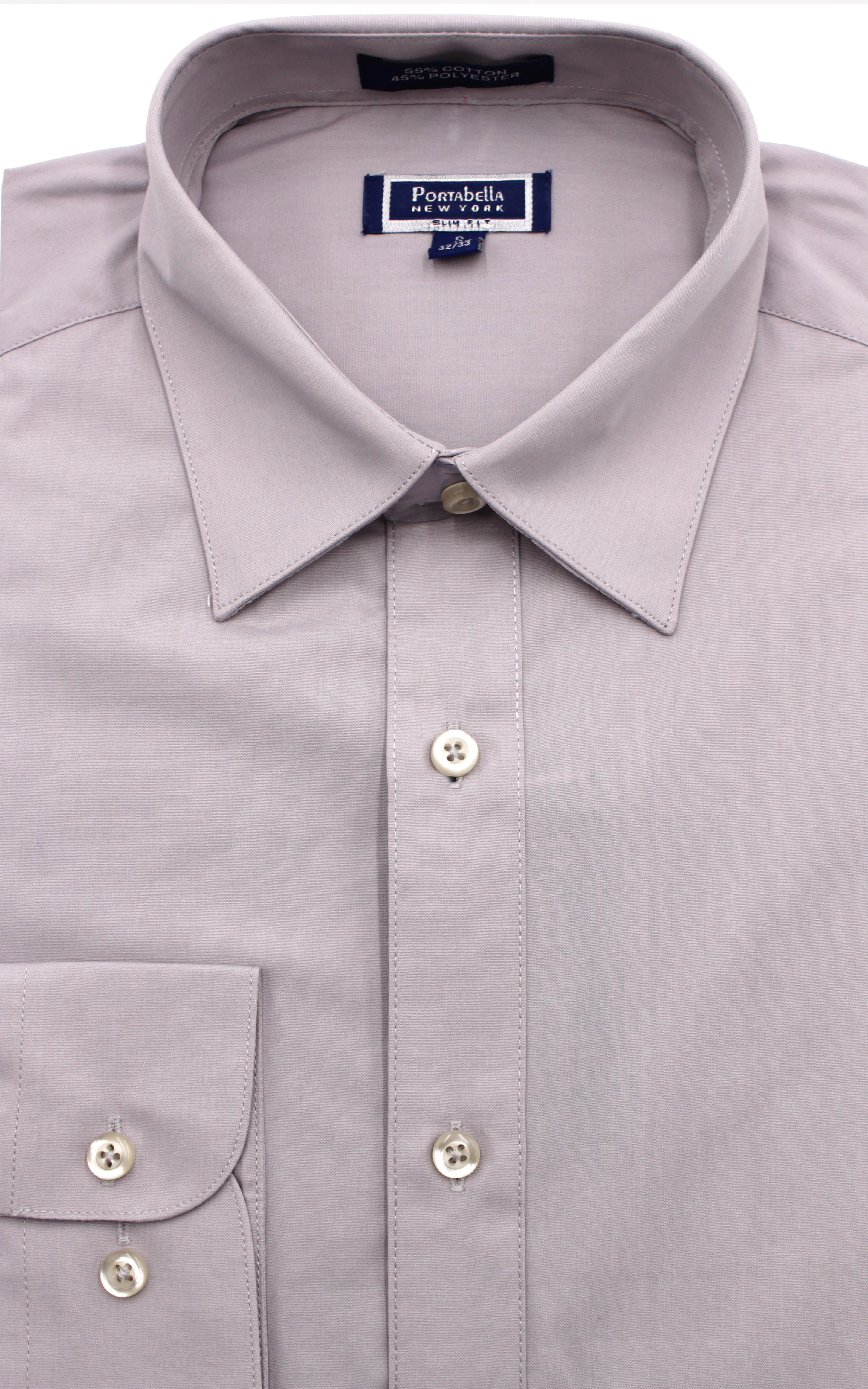 PORTABELLA,SOLID-SPREAD COLLAR-DRESS SHIRTS-S2020-GREY