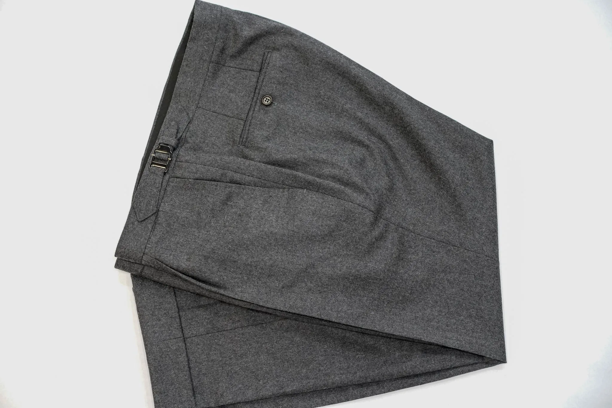 Premium Wool Blend Tailored Trousers - Charcoal Grey