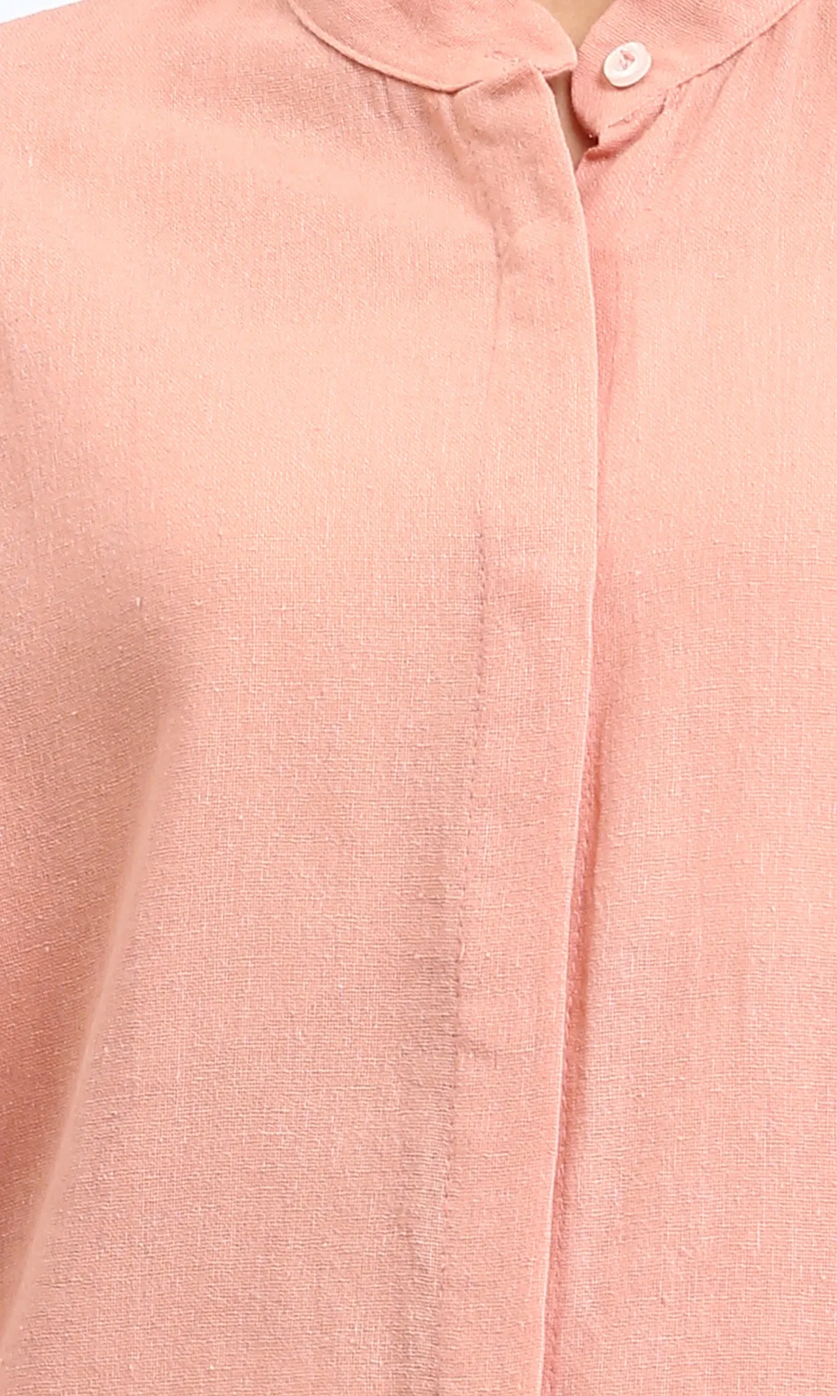 R206350 - Long Cotton Shirt with Hidden Buttons - Dark Simon