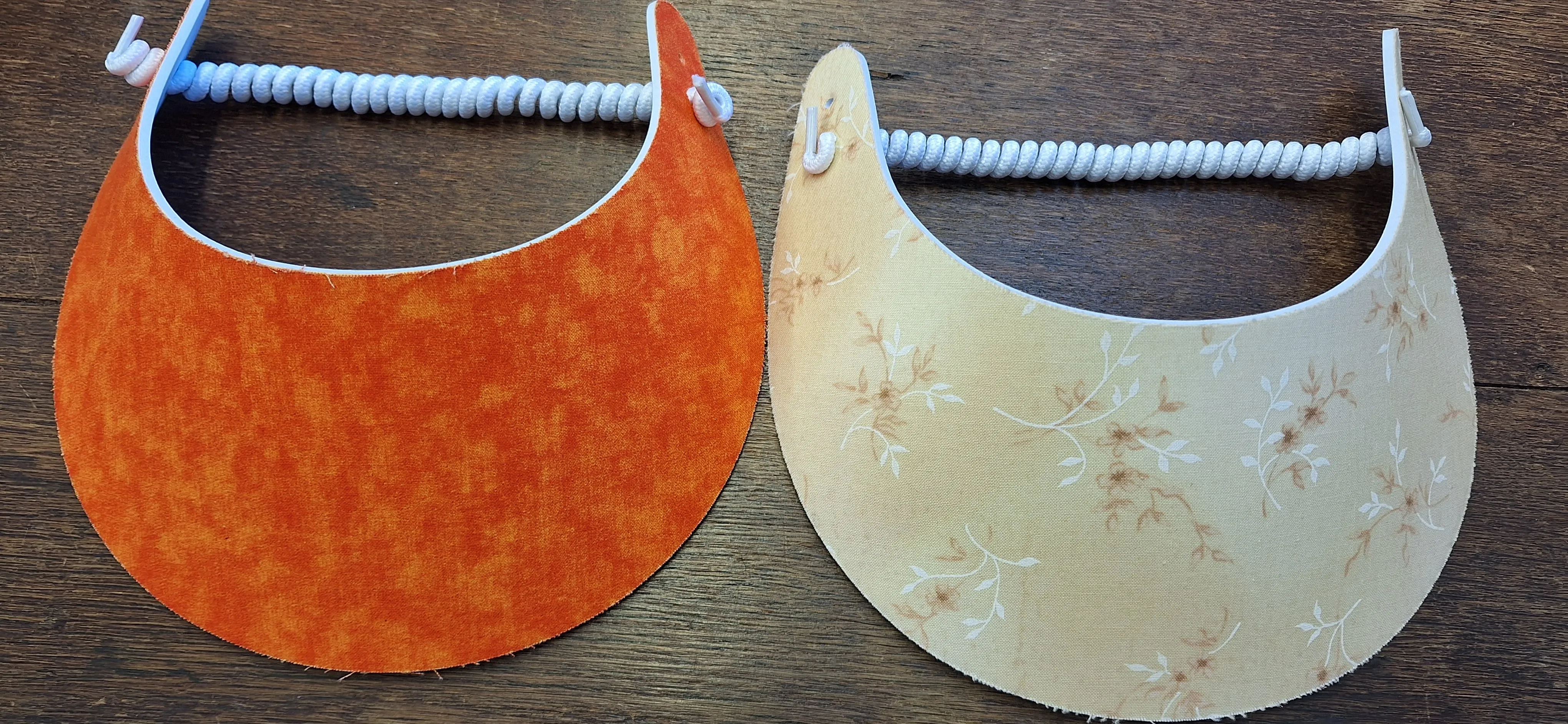 Sun Visors - Orange and Beige Flower