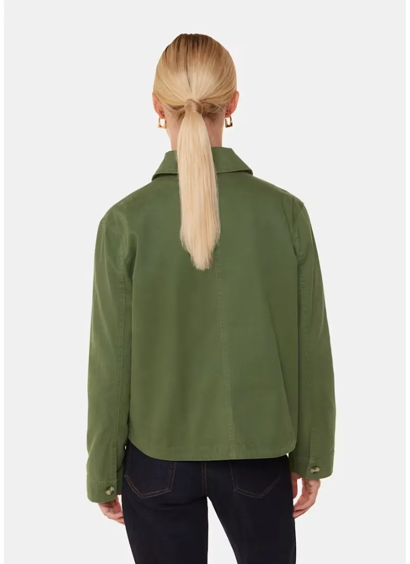 Whistles Marie Casual Jacket Dark Green