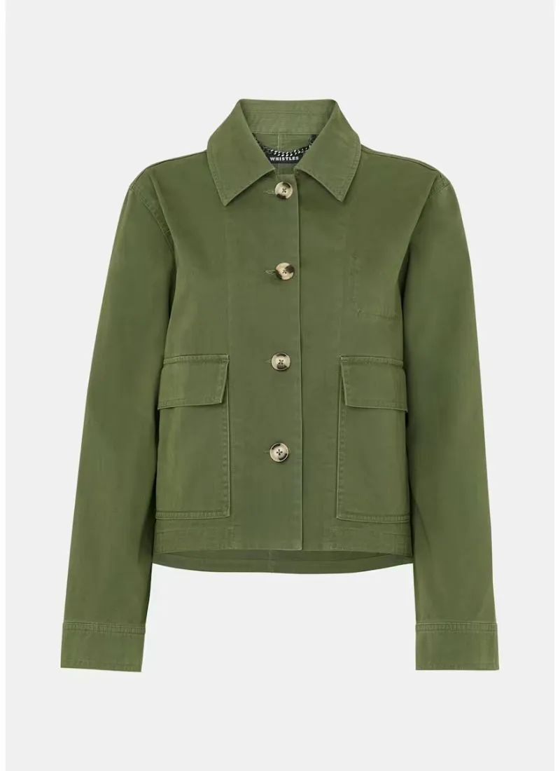 Whistles Marie Casual Jacket Dark Green