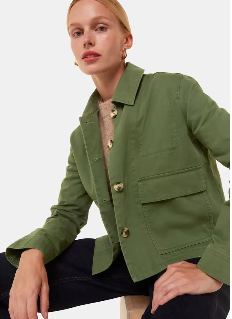 Whistles Marie Casual Jacket Dark Green