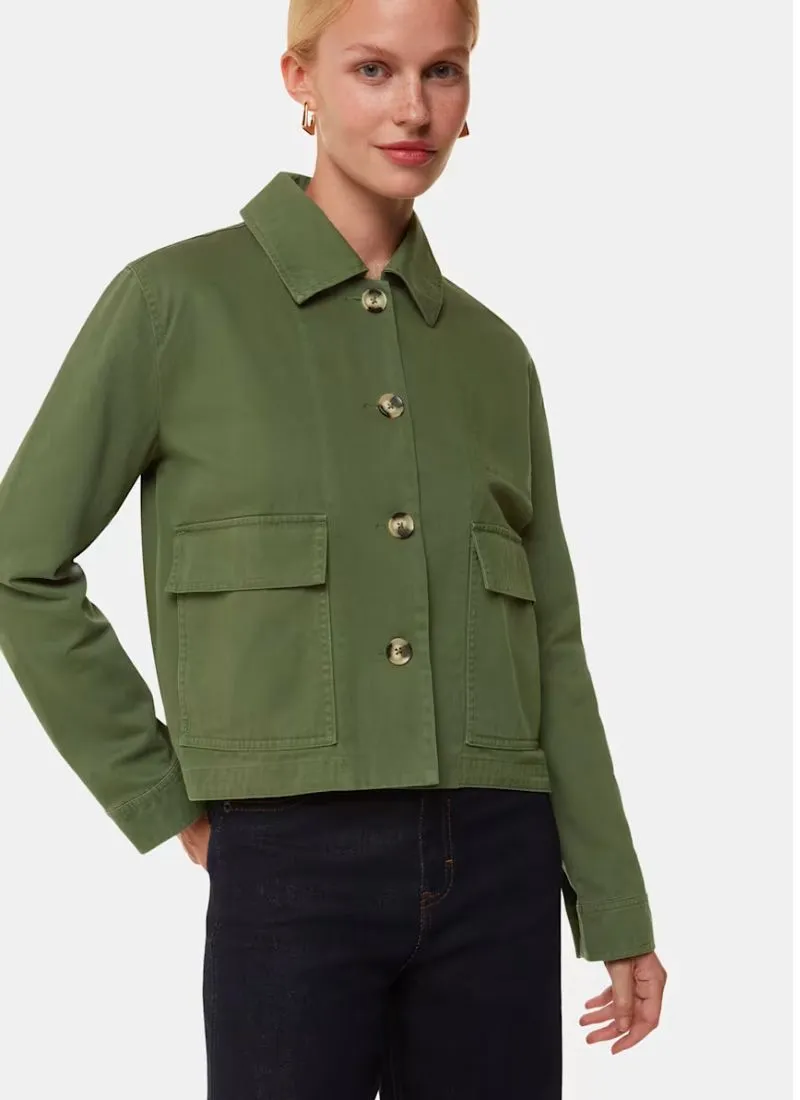 Whistles Marie Casual Jacket Dark Green
