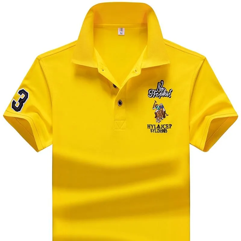 YIHUAHOO Brand Polo Shirt Men High Quality Men Cotton Short Sleeved Summer Shirt Brand Jerseys Polo Hombre Size M-4XL JCP-733