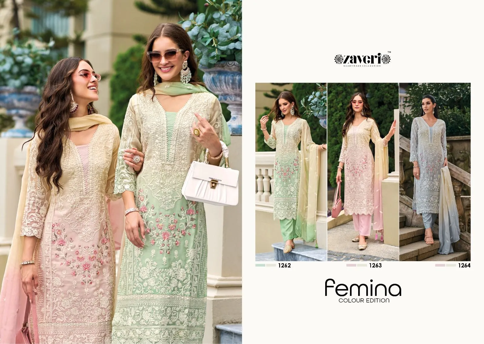 Zaveri Femina Colour Edition 1262-1064 Series Latest Pakistani Salwar Kameez Dno.1264