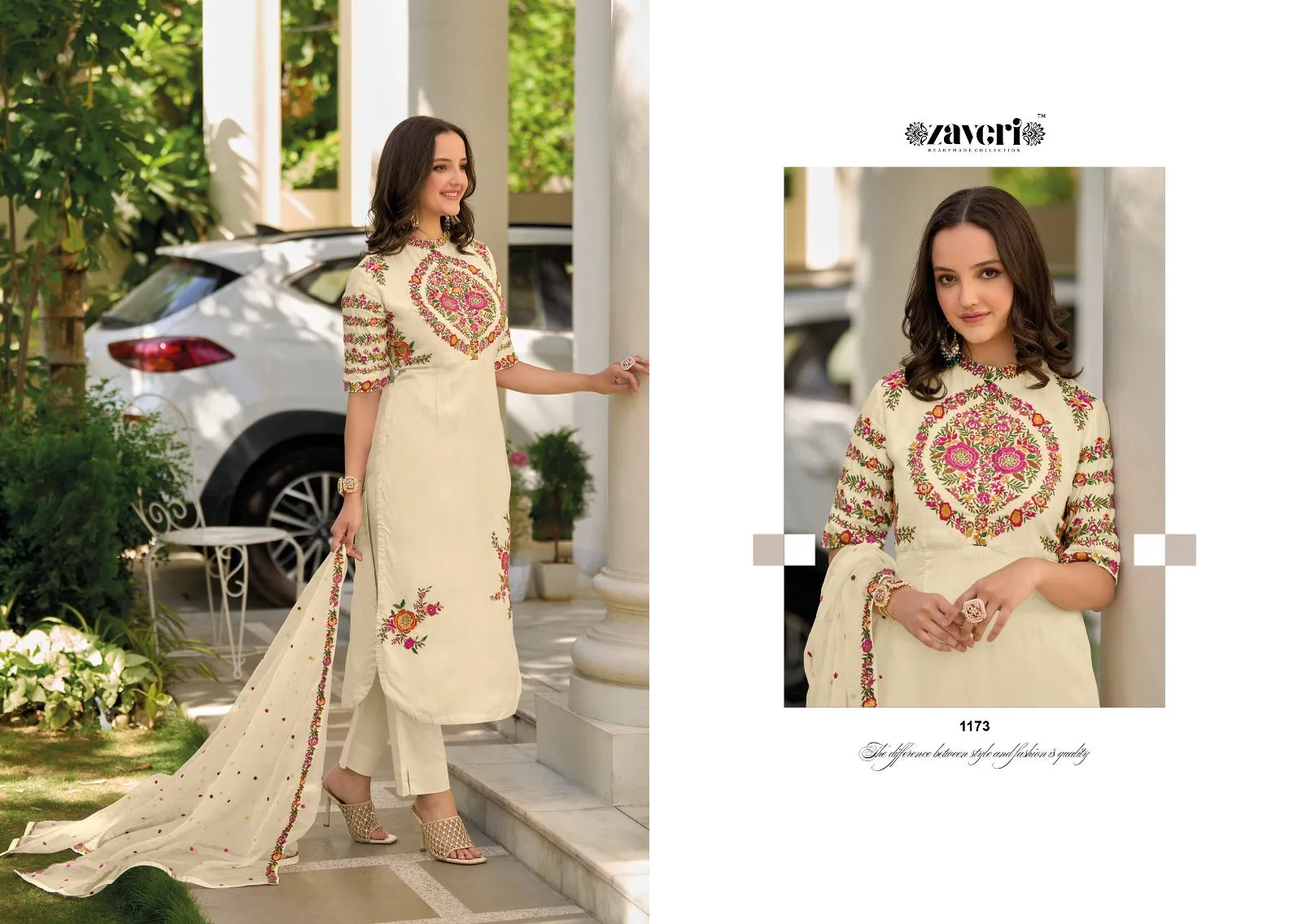 Zaveri Gazal Roman Silk Designer Ready Made Collection